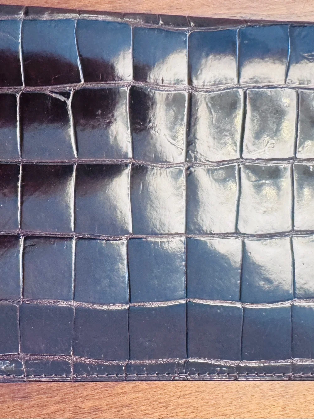 Real Croc-Embossed Passport and Card holder